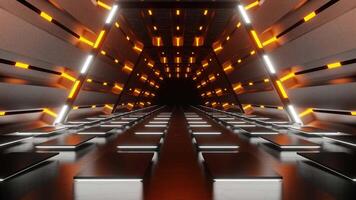 Orange and White Rhomboid Neon Futuristic Corridor Background VJ Loop video