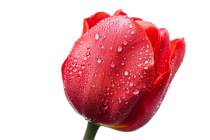 ai gegenereerd vers bedauwd rood tulp PNG