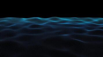 abstract gradient blue line wave animated 4K. blue particle line wavy background. blue water background video