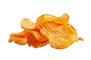 ai gegenereerd krokant golfde aardappel chips stapel PNG