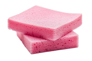 ai generado apilado rosado limpieza esponjas png