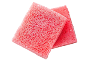 AI generated Stacked Pink Cleaning Sponges png