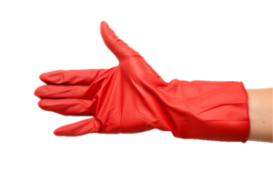 AI generated Red Rubber Glove on Hand png