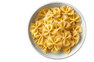 ai généré sec fusilli Pâtes dans en bois bol png