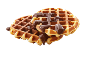 ai gerado Belga waffle coberto dentro chocolate xarope png