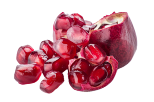 AI generated Ripe Pomegranate Fruit and Halves with Seeds png