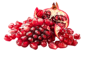 AI generated Ripe Pomegranate Fruit and Halves with Seeds png