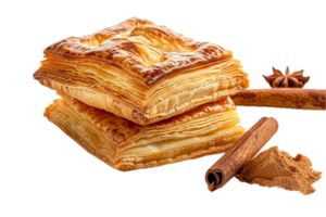 ai generato croccante phyllo Pasticcino con cannella bastoni png