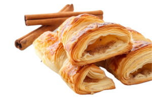 ai généré croustillant phyllo Pâtisserie avec cannelle des bâtons png