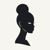 Elegant silhouette of a woman's head. Vector illustration.