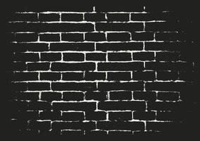 Black and white grunge brick wall background. Vector Illustration