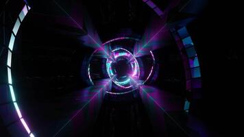 Cyan and Purple Rings in Walls Background VJ Loop video