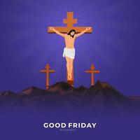 Good Friday Peace of Holy Week Social Media Post, Web Banner, Status, Story vector