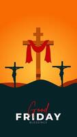 Good Friday Peace of Holy Week Social Media Post, Web Banner, Status, Story vector