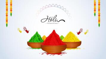 Happy Holi Festival Poster Template vector