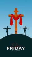 Good Friday Peace of Holy Week Social Media Post, Web Banner, Status, Story vector