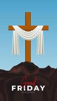 Good Friday Peace of Holy Week Social Media Post, Web Banner, Status, Story vector