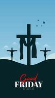 Good Friday Peace of Holy Week Social Media Post, Web Banner, Status, Story vector