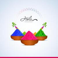 Happy Holi Festival Poster Template vector