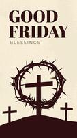 Good Friday Peace of Holy Week Social Media Post, Web Banner, Status, Story vector