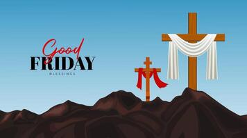 Good Friday Peace of Holy Week Social Media Post, Web Banner, Status, Story vector