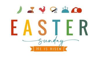 Pascua de Resurrección domingo creativo saludo tarjeta. Iglesia fondo de pantalla decoración. vector