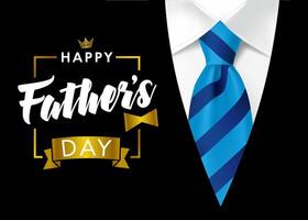 Happy Father's day greeting card with 3D elements vector