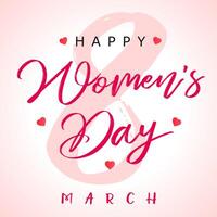 March 8, Happy Women's Day elegant congrats. Social media poster vector