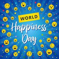 International Day Of Happiness cute congrats. Internet poster vector