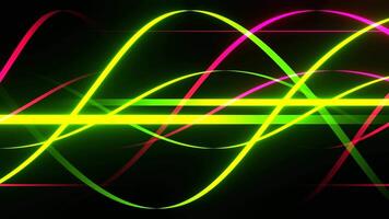 Pink and Lime Moving Neon Lines Background VJ Loop video