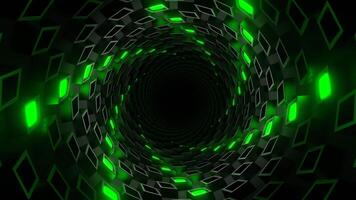 rot und Grün zylindrisch Spiral- Blitz Tunnel Hintergrund vj Schleife video