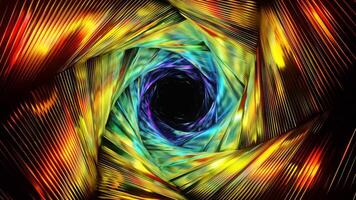 Multicolor Hexagonal Interference Spiral Tunnel Background VJ Loop video