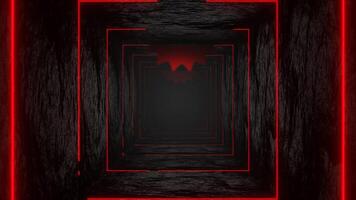 rouge sur noir circulaire vu tunnel Contexte vj boucle animation video