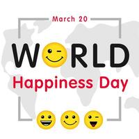 World Happiness Day network poster vector