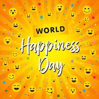 World Happiness Day greeting card concept. vector