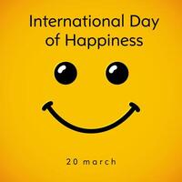 World Happiness Day square icon vector