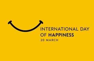 International Day of Happiness modern style postcard vector