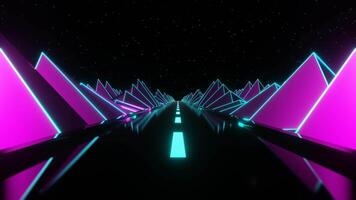 Cyan and Pink Mountain Road Background VJ Loop video