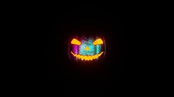 Pink and Cyan Helloween Pumpkin Background VJ Loop video