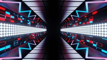 Blue and Red Neon Light Corridor Background VJ Loop video