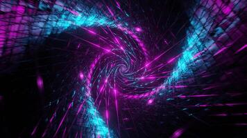 Cyan and Pink Spiral Net Tunnel Background VJ Loop video