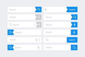 Search Bar for ui. Set of search engine box user interface. Vector illustration