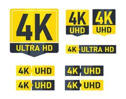 4k uhd resolución icono para web. alto definición monitor monitor resolución estándar. vector ilustración