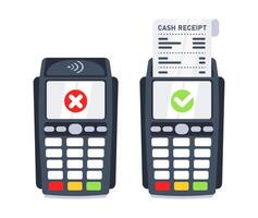 POS terminal, Payment machine. Wireless Contactless Terminal. Vector illustration