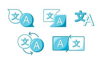 Set of translator icon. Language translation. Translate service, Dictionary. Vector illustration