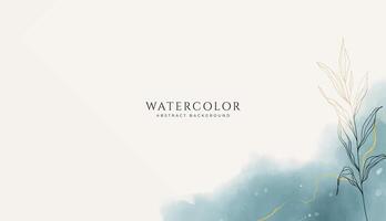 Abstract horizontal watercolor background. Neutral light green blue olive colored empty space background illustration vector