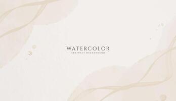 Abstract horizontal watercolor background. Neutral light brown colored empty space background illustration vector