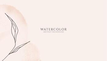 Abstract horizontal watercolor background. Neutral light pink brown colored empty space background illustration vector