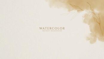 Abstract horizontal watercolor background. Neutral light brown beige colored empty space background illustration vector