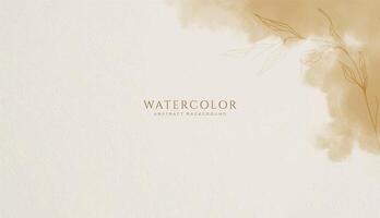 Abstract horizontal watercolor background. Neutral light brown beige colored empty space background illustration vector